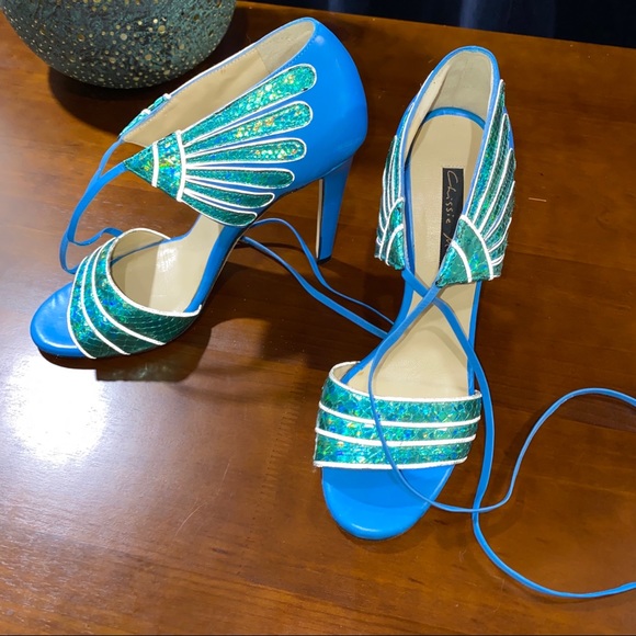 HP!🎉NWOT Chrissie Morris Genuine Stingray Heels sz 40 - Picture 3 of 10